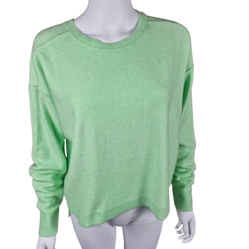 NWT FP Movement Women’s Knit Sweater Green Wool Blend Relaxed Size XL